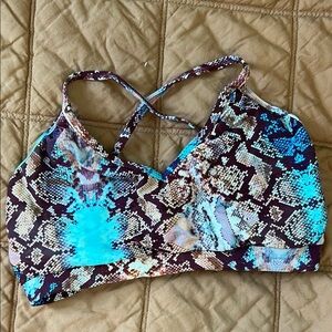 Vibrant Snake Print Sports Bra